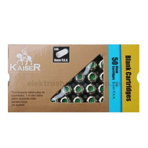 Патрон светозвукового действия Kaiser 9 мм P.A.K. Nickel Blank 50 штук Патрон светозвукового действия Kaiser 9 мм P.A.K. Nickel Blank 50 штук